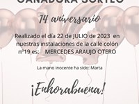 ¡Ya tenemos GANADORA de nuestro #14ANIVERSARIO!